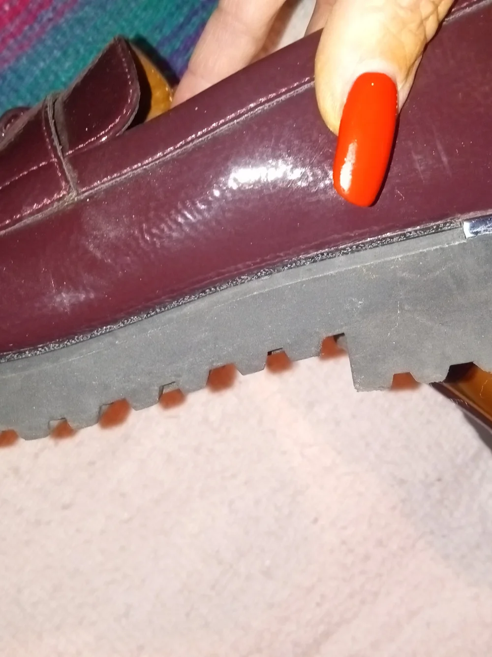 Franco Sarto Women's Tassel Loafers in Burgundy Patent